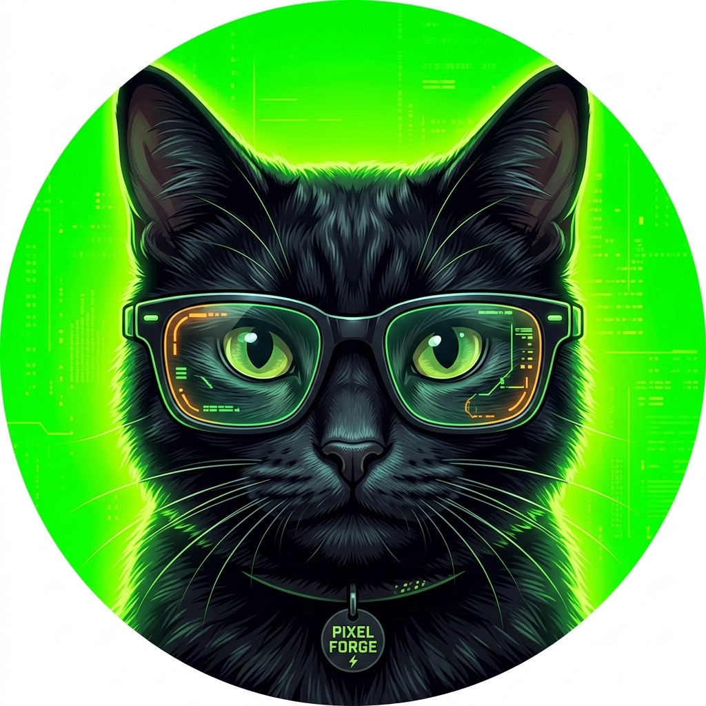 Pixel, o gato geek da Pixel Forge